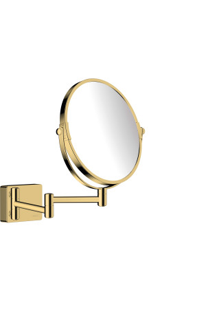 Увеличительное зеркало для бритья, золото, Hansgrohe AddStoris 41791990, Золото, настенный, Метал