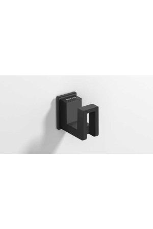 Крючок для ванной, черный матовый, Sonia S-Cube 186433, Черный матовый, настенный, Латунь