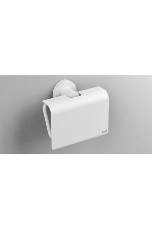 Держатель туалетной бумаги с крышкой, белый матовый, Sonia Tecno Project 166169, Белый матовый, настенный, Латунь