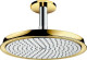 Потолочный душ 240мм с держателем, хром/золото, Hansgrohe Raindance 27405090, Хром
