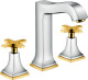 Смеситель двухвентильный для раковины, хром/золото, Hansgrohe Metropol 31307090, Хром/золото, стандартный
