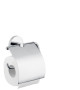 Держатель рулона туалетной бумаги с крышкой, никель, Hansgrohe Logis 40523820, Никель, Латунь