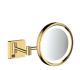 Зеркало для бритья с подсветкой, золото, Hansgrohe AddStoris 41790990, Золото, настенный, Метал