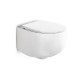 Унитаз консольный безободковый белый с сидением, AeT Dot 2.0 S555, Белый, Керамика